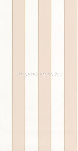 Caselio Basics vlies, vinyl anyagú beige, fehér, arany színű csíkos modern tapéta