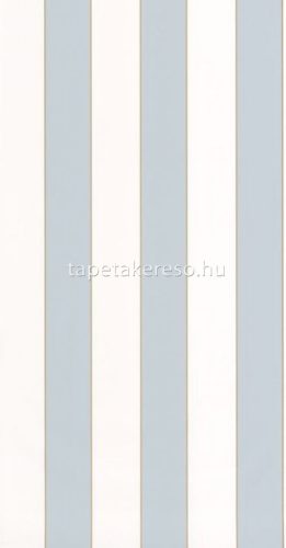 Caselio Basics vlies, vinyl anyagú kék, fehér, arany színű csíkos modern tapéta