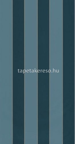 Caselio Basics vlies, vinyl anyagú kék, arany színű csíkos modern tapéta