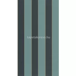   Caselio Basics vlies, vinyl anyagú zöld, fekete, arany színű csíkos modern tapéta