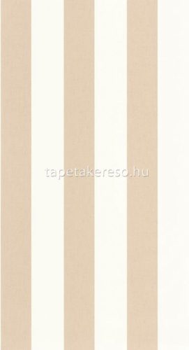 Caselio Basics vlies, vinyl anyagú barna, fehér színű csíkos modern tapéta