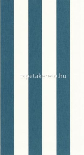 Caselio Basics vlies, vinyl anyagú fehér, kék színű csíkos modern tapéta