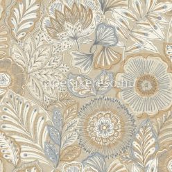   Casadeco Bali vlies, vinyl anyagú beige, barna, kék színű virágos modern tapéta
