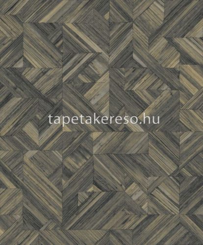 Casadeco Bali vlies, vinyl anyagú szürke, barna színű intarzia, famintás modern tapéta