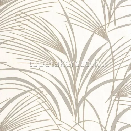 Casadeco BABYLONE vinyl, vlies anyagú fehér, szürke, bronz színű leveles modern, natural tapéta
