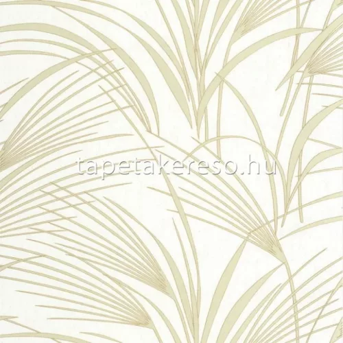 Casadeco BABYLONE vinyl, vlies anyagú fehér, zöld, bronz színű leveles modern, natural tapéta