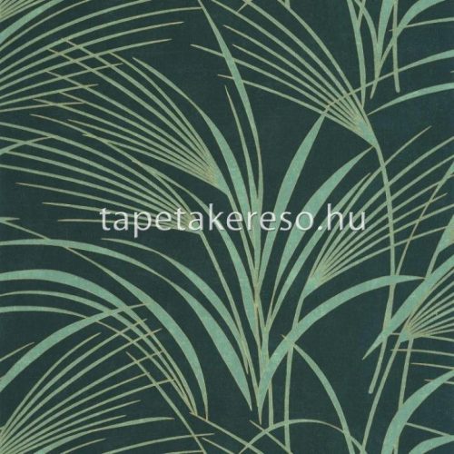 Casadeco BABYLONE vinyl, vlies anyagú zöld, arany színű leveles modern, natural tapéta
