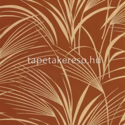   Casadeco BABYLONE vinyl, vlies anyagú terrakotta, arany színű leveles modern, natural tapéta