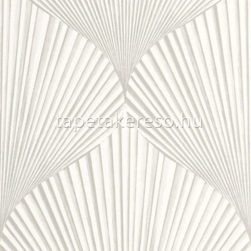 Casadeco BABYLONE vinyl, vlies anyagú fehér, szürke színű 3d, geometriai, leveles modern, natural tapéta