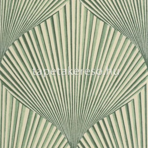 Casadeco BABYLONE vinyl, vlies anyagú beige, zöld színű 3d, geometriai, leveles modern, natural tapéta