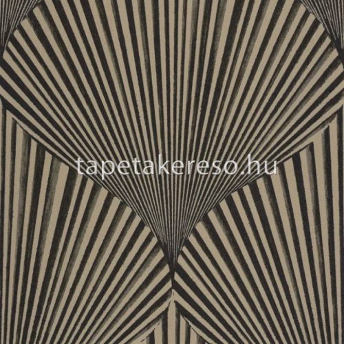 Casadeco BABYLONE vinyl, vlies anyagú fekete, barna színű 3d, geometriai, leveles modern, natural tapéta