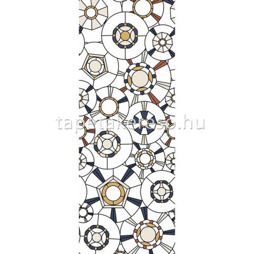 Casadeco BELLE EPOQUE vlies anyagú ezüst, arany, kék, barna, mustársárga színű körös, mandala modern poszter