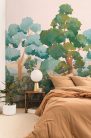 Caselio BALADE vlies anyagú beige, zöld, barna, terrakotta színű fás Modern panel