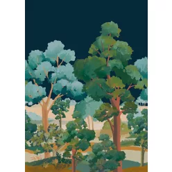   Caselio BALADE vlies anyagú fekete, kék, zöld, barna, terrakotta színű fás Modern panel