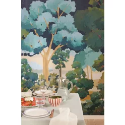   Caselio BALADE vlies anyagú fekete, kék, zöld, barna, terrakotta színű fás Modern panel