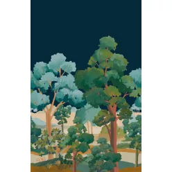   Caselio BALADE vlies anyagú fekete, kék, zöld, barna, terrakotta színű fás Modern panel