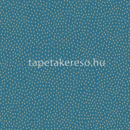 Caselio Boheme vlies, vinyl anyagú kék, arany színű csepp modern tapéta