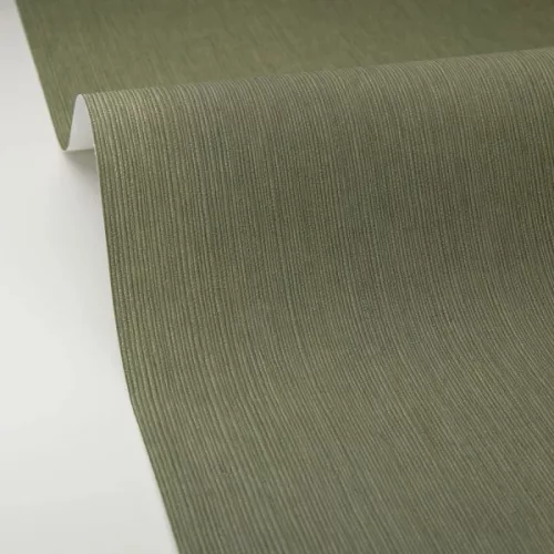 Caselio Borneo vlies, vinyl anyagú, zöld színű, szövethatású, egyszínű, Modern tapéta