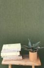 Caselio Borneo vlies, vinyl anyagú, zöld színű, szövethatású, egyszínű, Modern tapéta