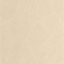   Caselio Borneo vlies, vinyl anyagú, beige, fehér színű, leveles, Modern tapéta