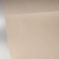   Caselio Borneo vlies, vinyl anyagú, beige, fehér színű, leveles, Modern tapéta