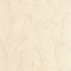   Caselio Borneo vlies, vinyl anyagú, beige színű, leveles, Modern tapéta