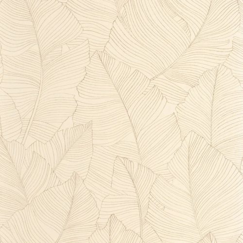 Caselio Borneo vlies, vinyl anyagú, beige színű, leveles, Modern tapéta