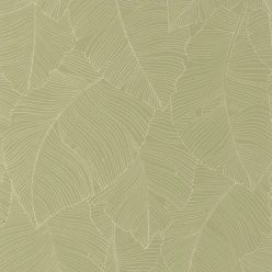   Caselio Borneo vlies, vinyl anyagú, beige, zöld színű, leveles, Modern tapéta
