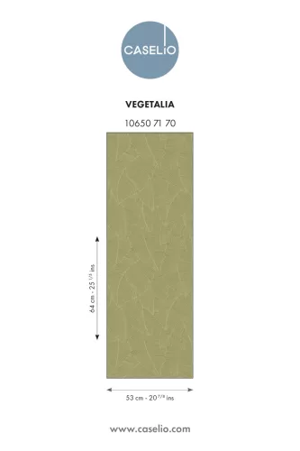 Caselio Borneo vlies, vinyl anyagú, beige, zöld színű, leveles, Modern tapéta