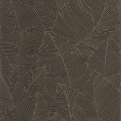   Caselio Borneo vlies, vinyl anyagú, szürke, beige színű, leveles, Modern tapéta