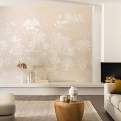   Caselio Borneo vlies  anyagú, fehér, beige  színű, fás, Modern poszter