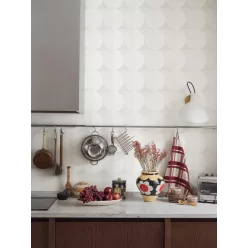   Boras Graphics vlies anyagú, fehér, szürke színű, körös, geometriai, Modern tapéta