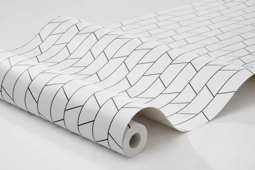 Boras Graphics vlies anyagú, fekete, fehér színű, geometriai, Modern tapéta