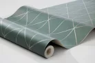 Boras Graphics vlies anyagú, zöld, arany színű, geometriai, Modern tapéta