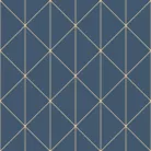 Boras Graphics vlies anyagú, kék, arany színű, geometriai, Modern tapéta