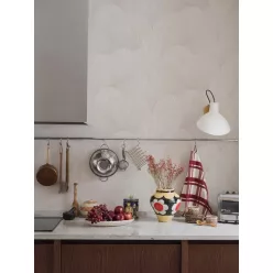   Boras Graphics vlies anyagú, fehér, szürke  színű, geometriai, leveles, Modern tapéta