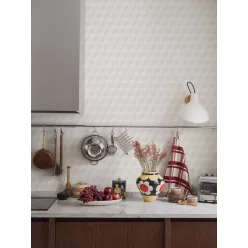   Boras Graphics vlies anyagú, fehér, szürke színű, 3d, geometriai, Modern tapéta