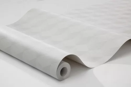 Boras Graphics vlies anyagú, fehér, szürke színű, 3d, geometriai, Modern tapéta