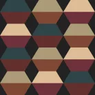 Boras Graphics vlies anyagú, fekete, barna, kék, zöld színű, geometriai, Modern tapéta