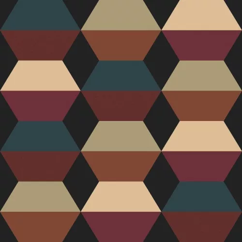 Boras Graphics vlies anyagú, fekete, barna, kék, zöld színű, geometriai, Modern tapéta