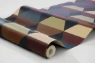 Boras Graphics vlies anyagú, fekete, barna, kék, zöld színű, geometriai, Modern tapéta