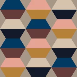   Boras Graphics vlies anyagú, kék, fekete, barna, barack színű, geometriai, Modern tapéta