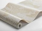 Boras Nordic Folk vlies anyagú, fehér, beige színű, állatos, fás, leveles, Modern tapéta