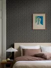 Boras Adorn vlies anyagú, szürke, gyöngyház színű, geometriai, Romantikus tapéta