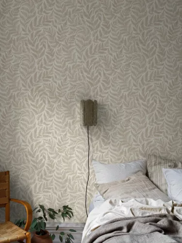 Boras Adorn vlies anyagú, beige, barna színű, leveles, Romantikus tapéta