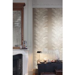   Khroma Cabinet vlies anyagú beige, fehér színű nem illesztős, leveles modern tapéta