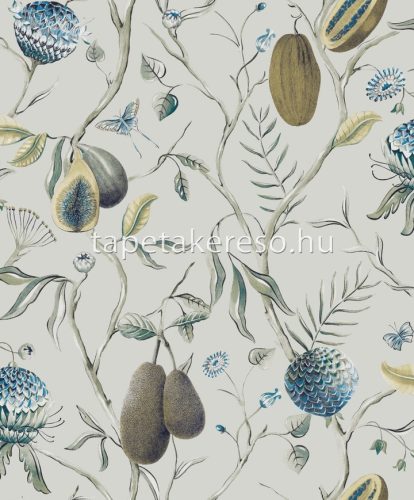 Khroma Cabinet vlies anyagú beige, sárga, zöld színű növényes modern tapéta