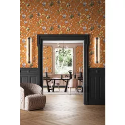   Khroma Cabinet vlies anyagú narancssárga, lila, barna, beige színű növényes modern tapéta