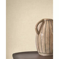   Casadeco Caractere, vlies, vinyl anyagú, beige színű, egyszínű, textilhatású, Modern tapéta