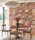 Casadeco CARNABY STREET vlies anyagú rózsaszín, barna, rozsdabarna, lila, bordó színű geometriai Modern tapéta